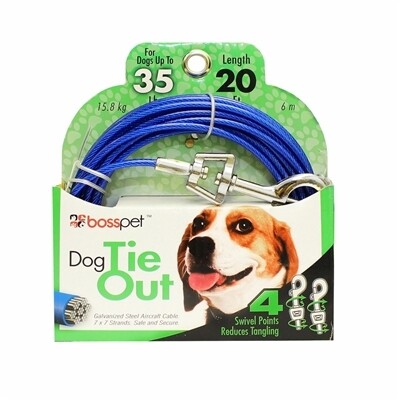 Boss Pet Medium Dog Tie-Out 20&#39;