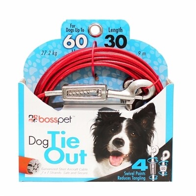 Boss Pet Large Dog Tie-Out 30&#39;