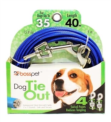 Boss Pet Medium Dog Tie-Out 40&#39;