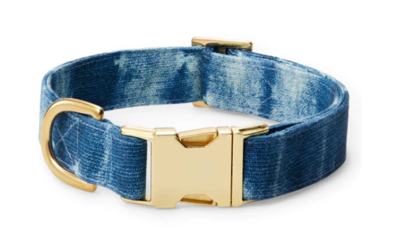 Indigo Mud Cloth Dog Collar