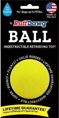 Ruff Dawg Indestructible Ball Tough Dog Chew Toy, Color Varies Small