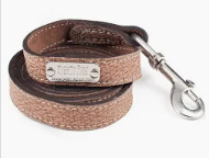 Mighty Paws Leather Leash Light Brown