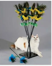 Purrfect Peacock Feather Cat Wand