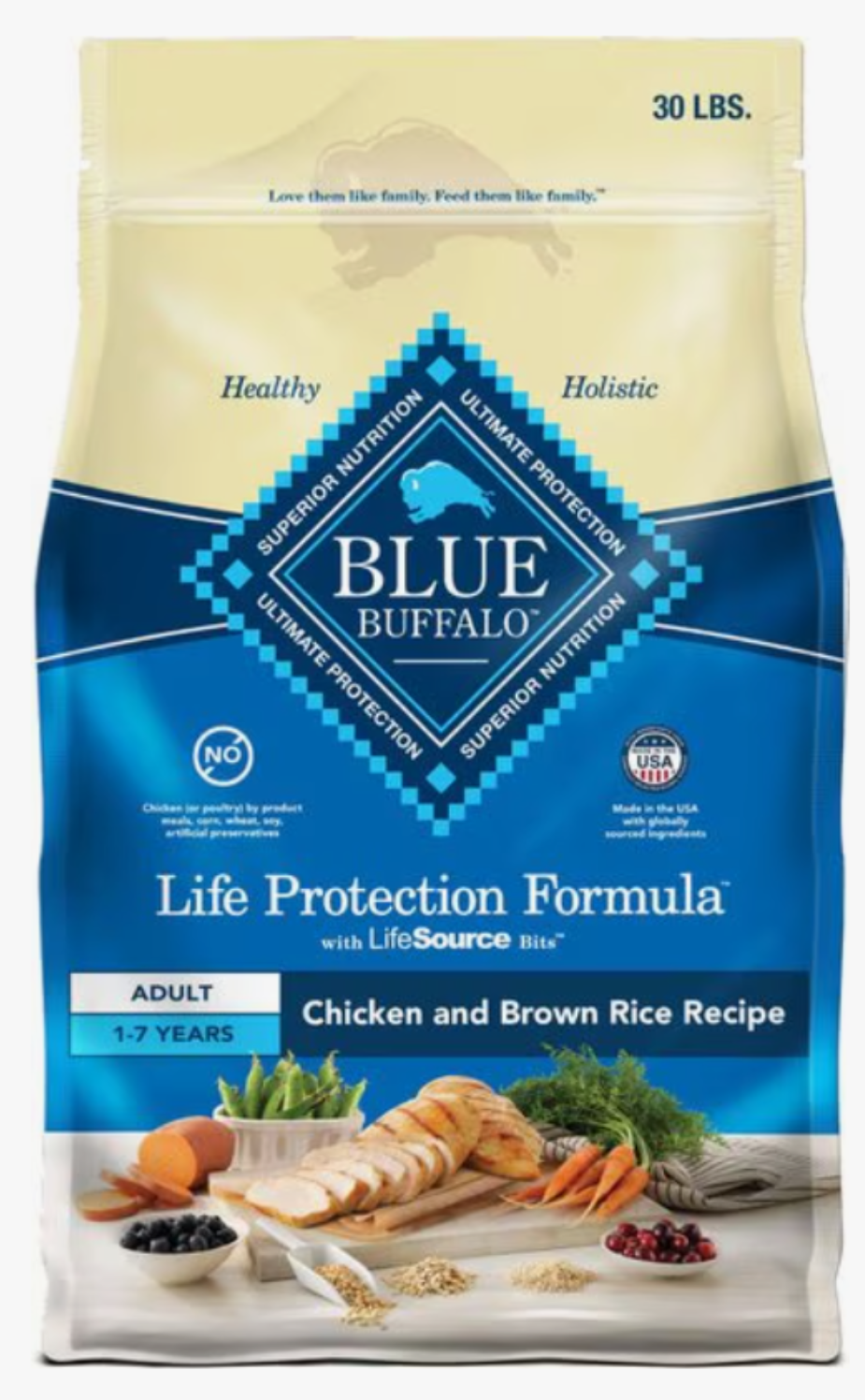 Blue Buffalo Adult Dog Chicken &amp; Rice 30lb