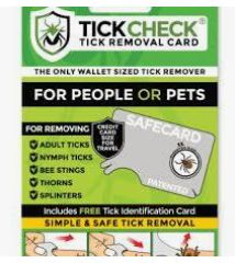 Tick Check Removal Card For Pets &amp; People