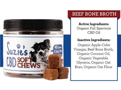 Suzie&#39;s CBD Soft Chews Beef Broth Flavor 7.5oz