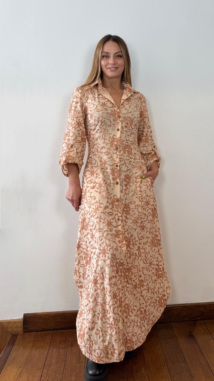 VESTIDO CAMISERO TABACO