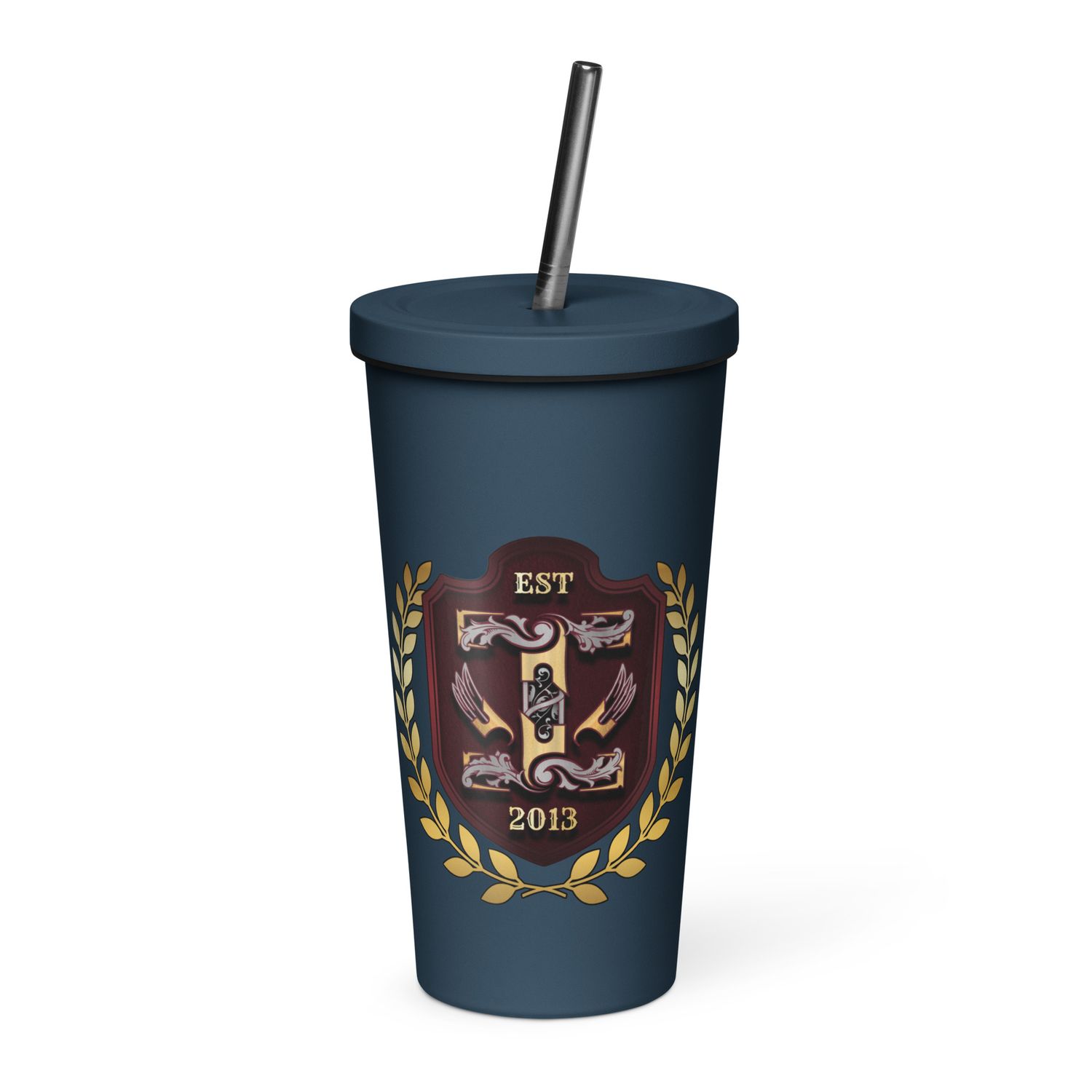 Insulated tumbler with a straw