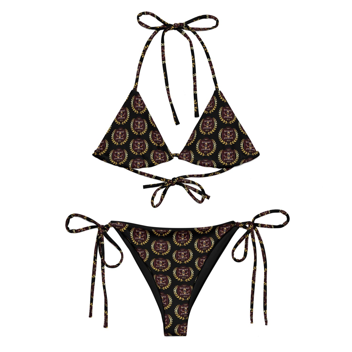 All-over print recycled string bikini