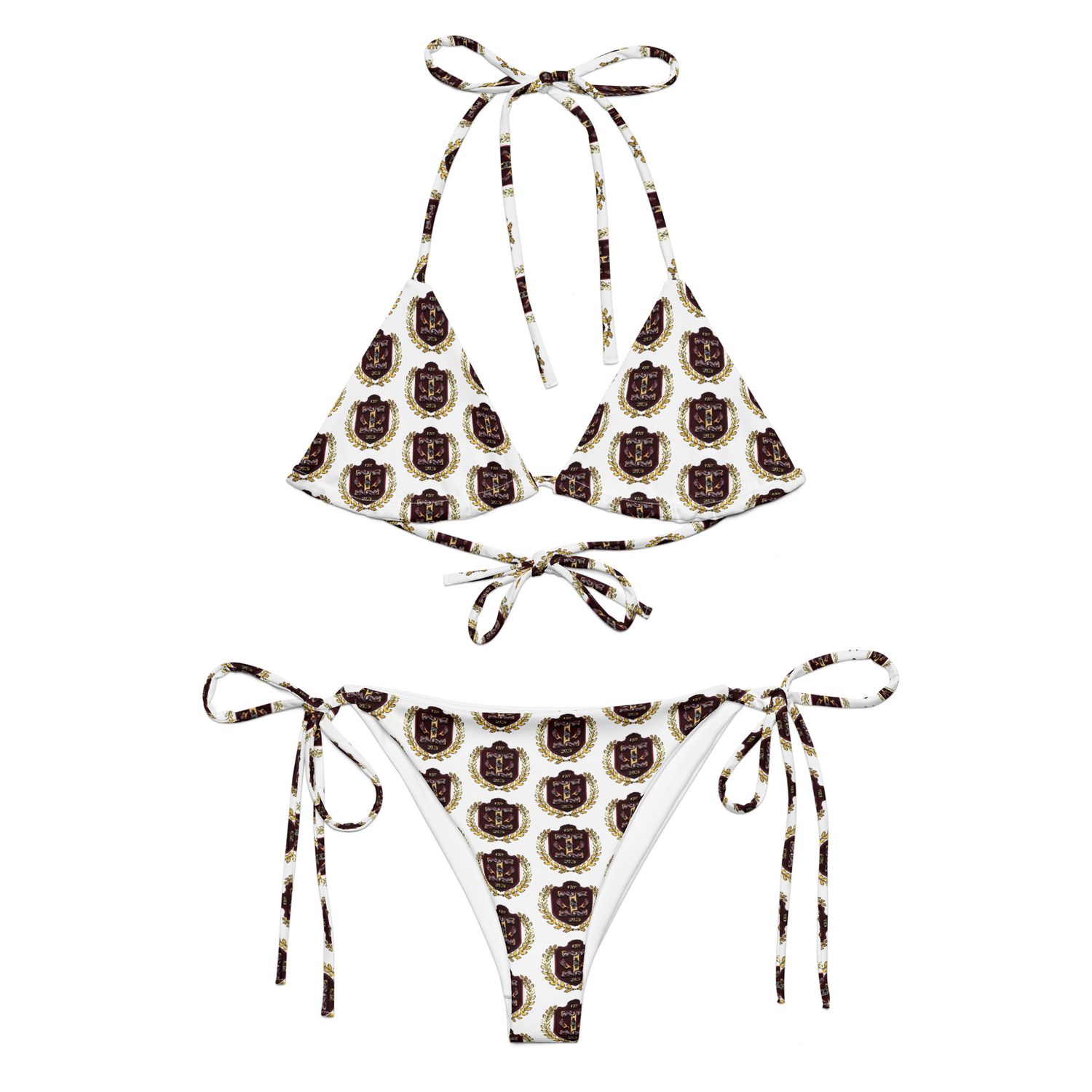 All-over print recycled string bikini
