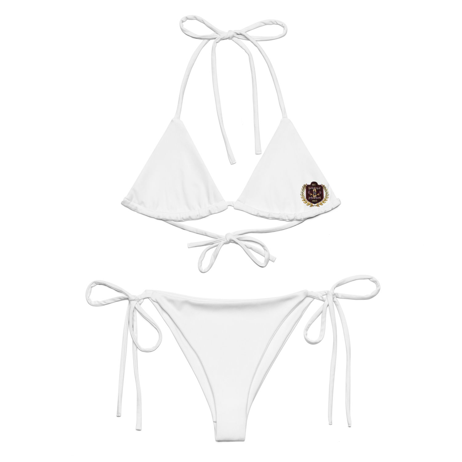 All-over print recycled string bikini