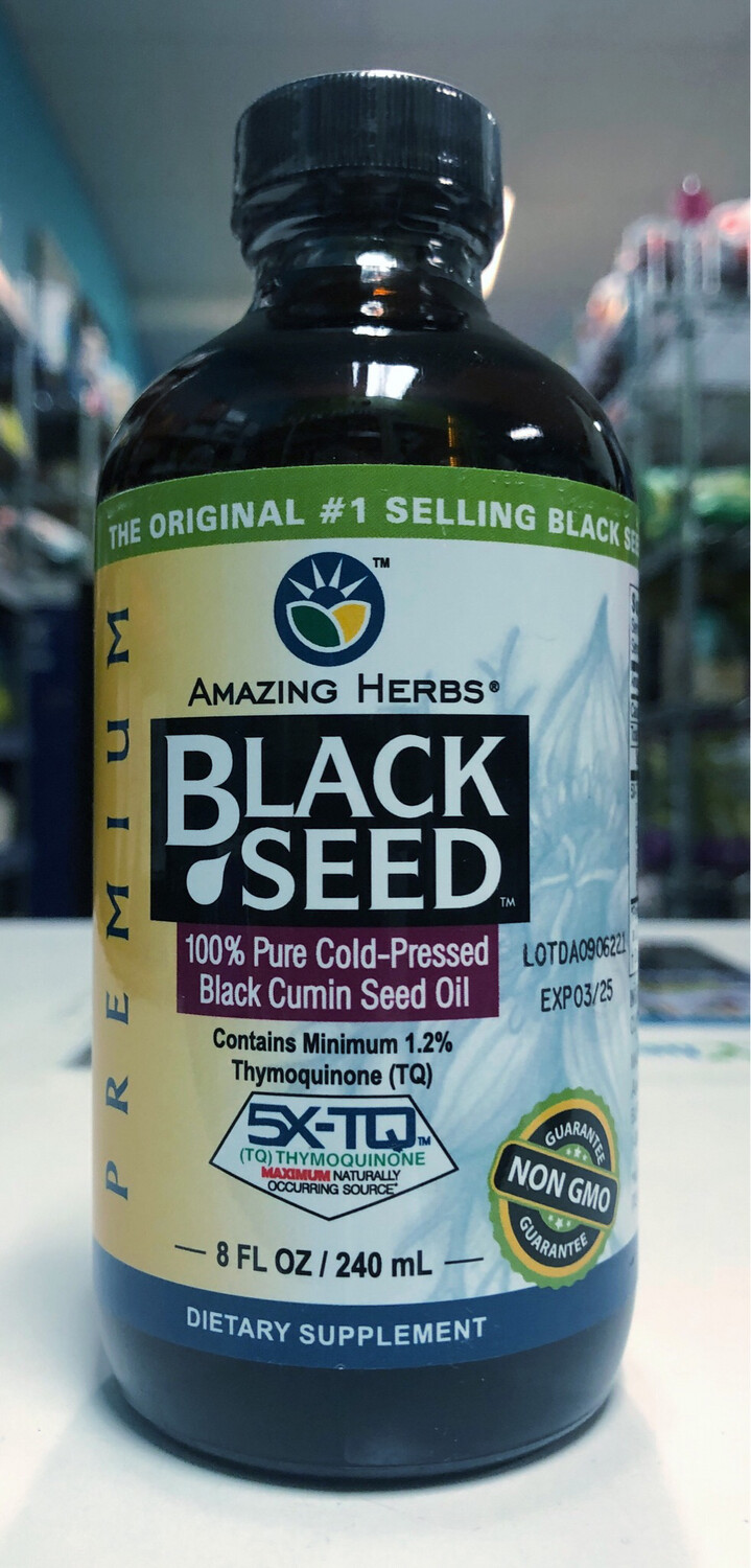 AMAZING HERBS BLACK SEED OIL 8OZ FQ0010 665231120080