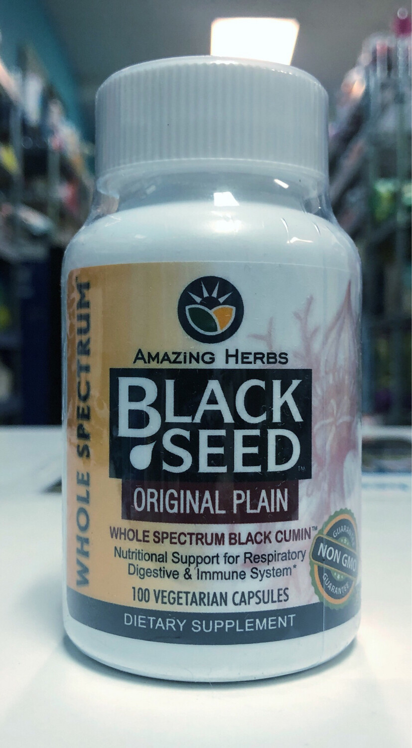 AMAZING HERBS BLACK SEED ORIGINAL PLAIN 100CT FQ0001 665231021004