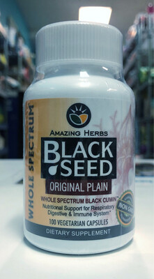 AMAZING HERBS BLACK SEED ORIGINAL PLAIN 100CT FQ0001 665231021004