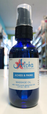 ALOHA NUTRITIONALS ACHES & PAINS MASSAGE OIL 2OZ 045635964273