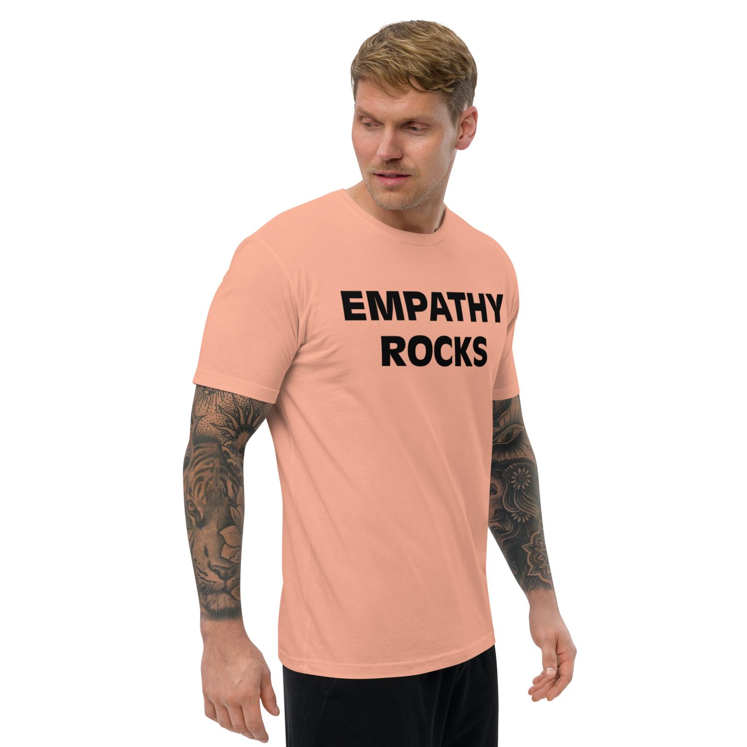 Genderswag™ Empathy Rocks Men&#39;s Fitted  T-shirt Blk Font