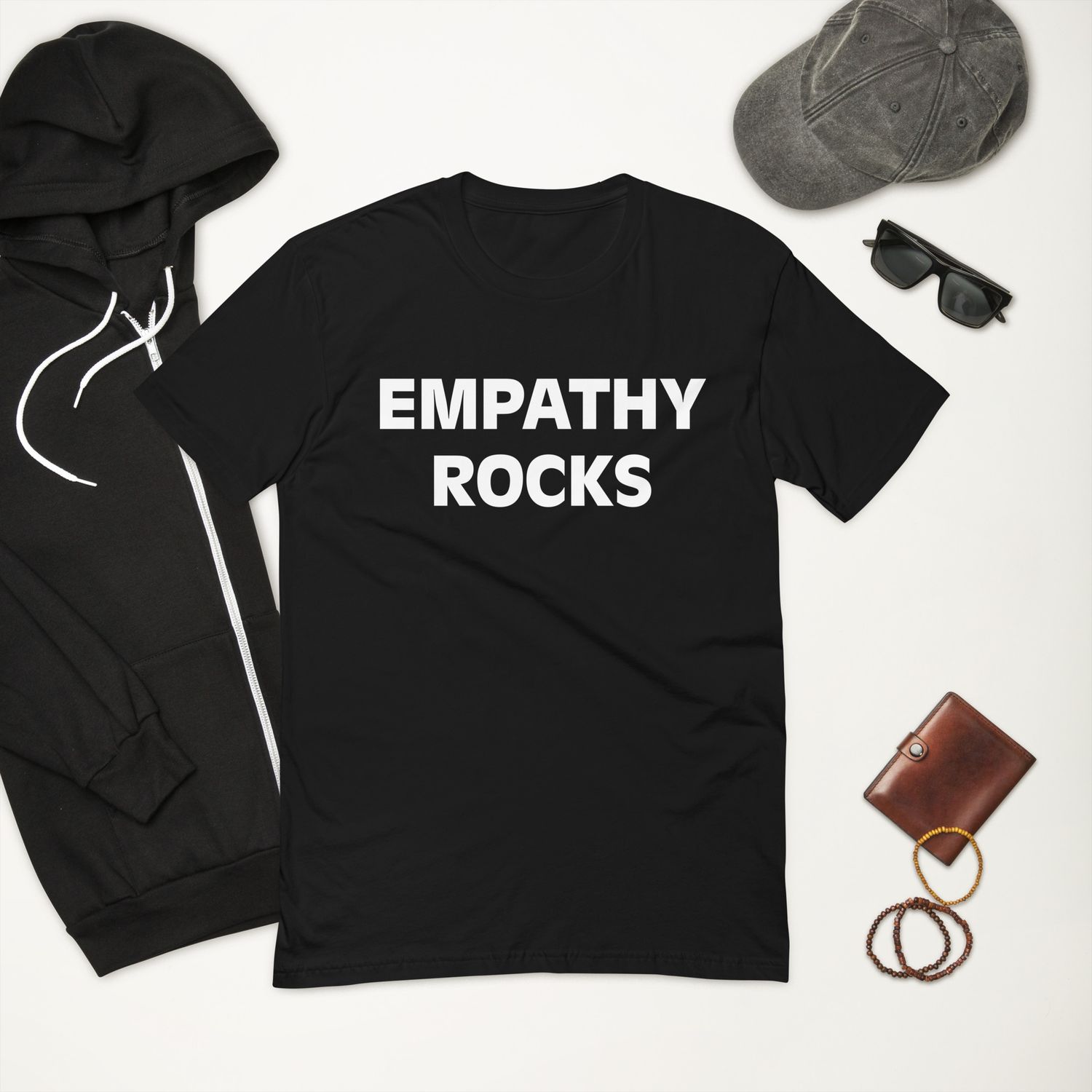 Genderswag™ Empathy Rocks Fitted T-shirt Wht Font