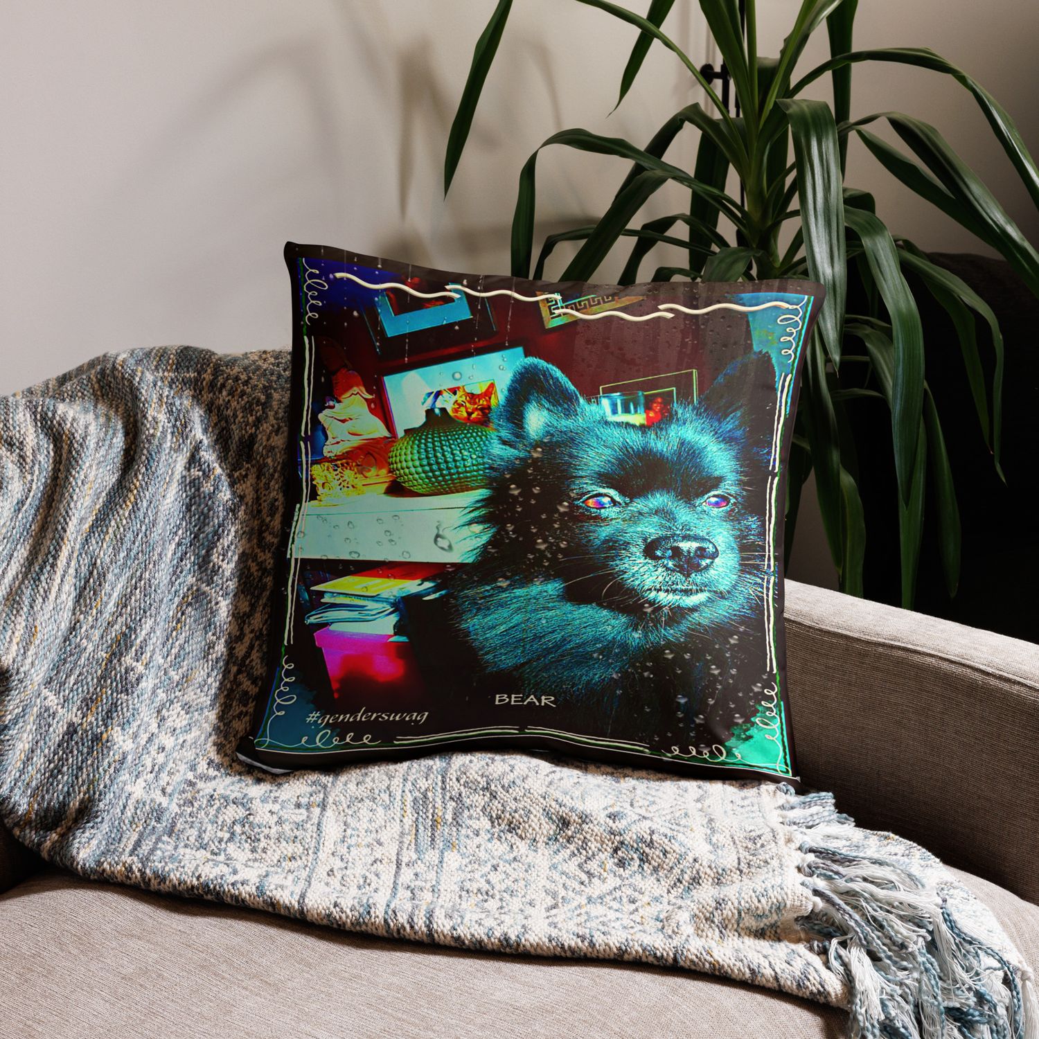 BELOVED BEAR Throw Pillow