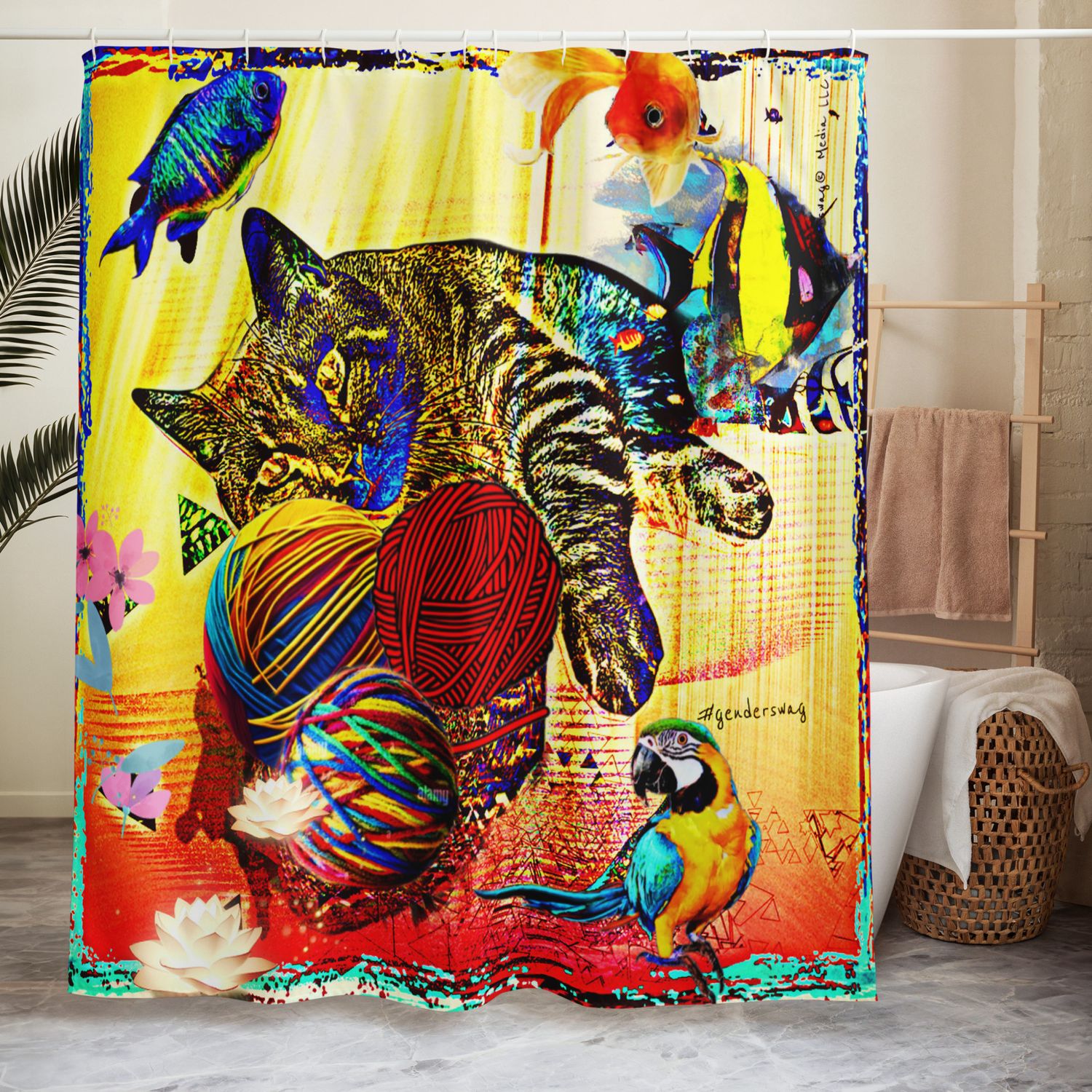 BENJI'S PLAYGROUND Shower curtain BENJI'S PLAYGROUND Shower curtain