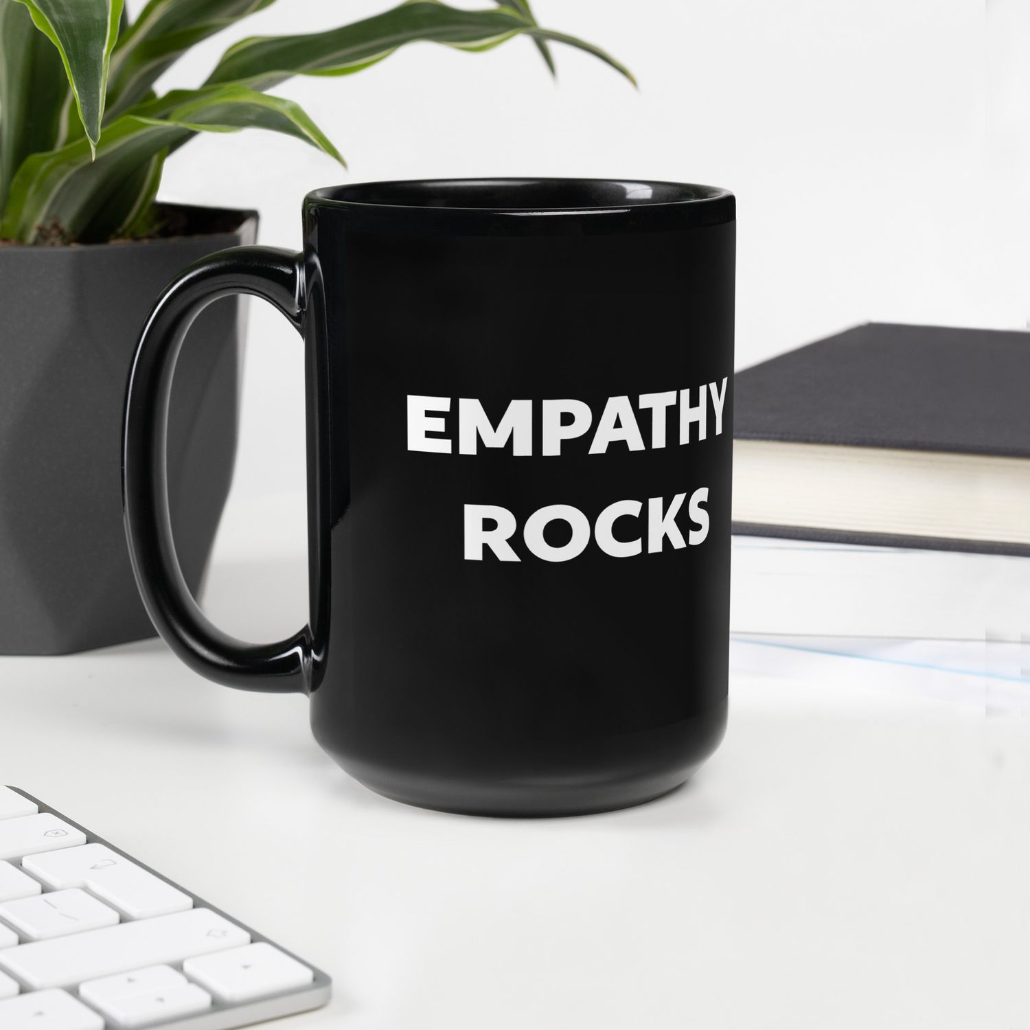 Genderswag™ Empathy Rocks Black Glossy Mug Genderswag™ Empathy Rocks Black Glossy Mug