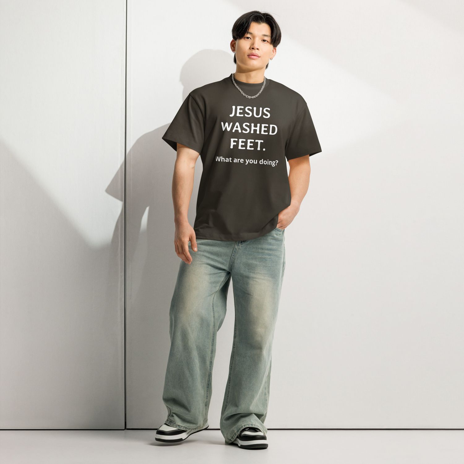 Jesus Washed Feet. What are you doing? Men’s box tee