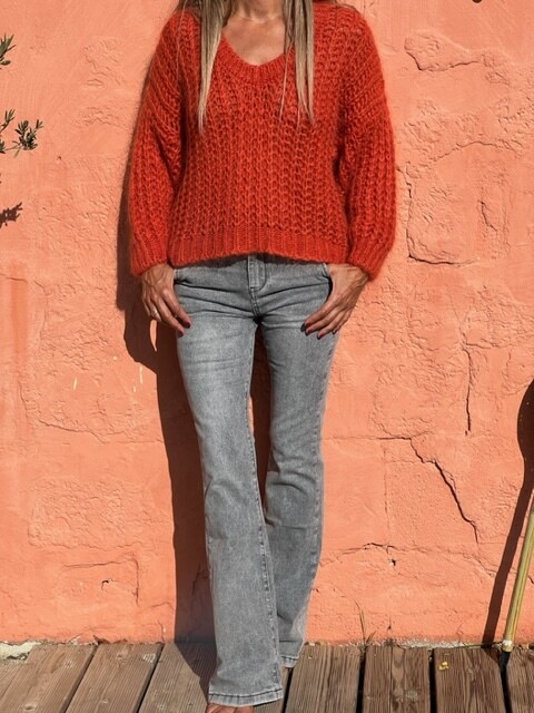Pull grosse maille Ocre, vert, gris ou écru