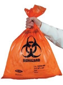 Orange Biohazard Bag 25x35 /CASE OF 200