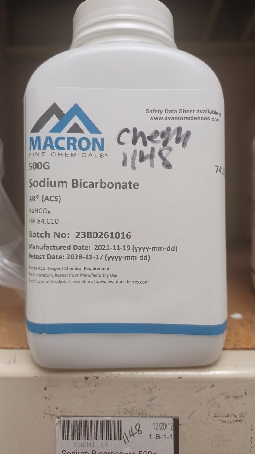 Sodium Bicarbonate 500g - BDH9280-500G - CHEM1148
