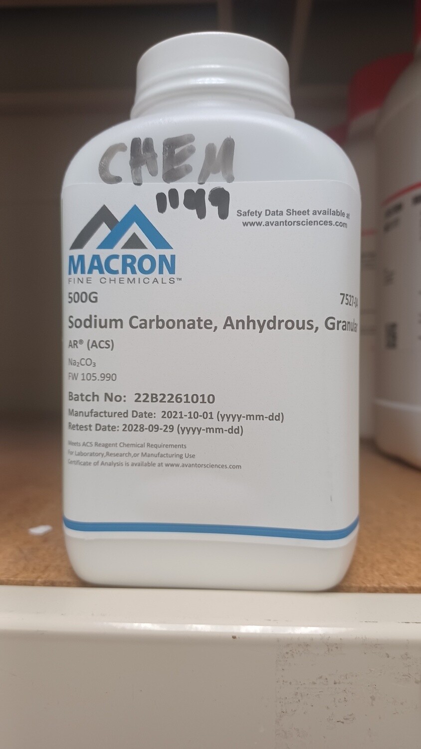 Sodium Carbonate 500g CHEM1149