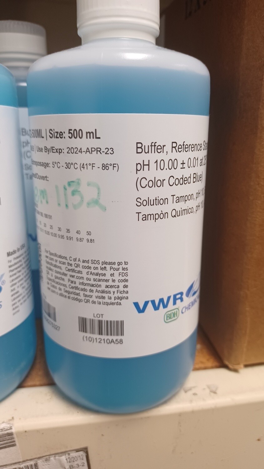 BLUE Buffer Solution: pH 10 (500mL)