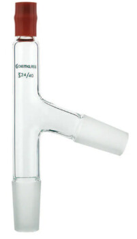 Chemglass Life Sciences Adapter, Distillation, 75°, 24/40 Inner Joints, Tooled Rubber Fitting - CG102601