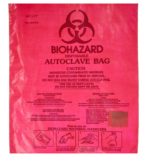 Red Biohazard/Autoclave Bag 8 1/2&quot;x 11&quot; / PK OF 1000 - SAFE4026 - 13-717-277