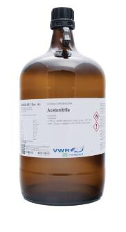 Acetonitrile, anhydrous (max. 0.003% H₂O) ≥99.9%, HiPerSolv CHROMANORM®, super gradient grade for HPLC, Amber glass bottle - 4L - BDH83639.400