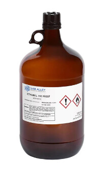 Ethanol 190 Proof (95%) Non-Denatured Alcohol, USP/FCC Food Grade, Kosher × 1 Case - 4 bottles - 4Liter, Glass Bottles - ALCOFG4L/EAP190-4LGCS