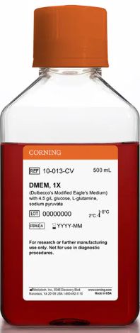 Corning™ DMEM with L-Glutamine, 4.5g/L Glucose and Sodium Pyruvate - CS of 6x500mL - MT10013CV/10013CV