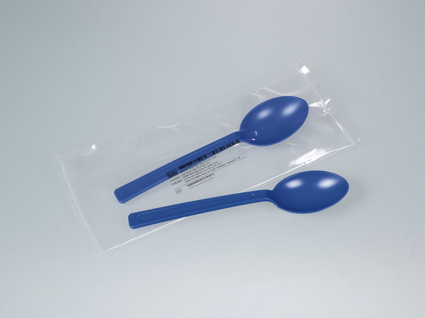 SteriPlast® Spoons for Foodstuffs, PS, Bürkle - Blue - 10ml - Pk of 100