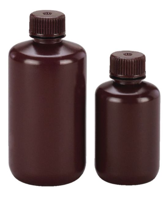VWR® Laboratory Bottles, Amber High-Density Polyethylene, Narrow Mouth - 250 ml