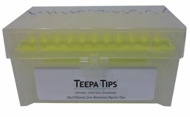 Teepa Tip 20µl Low-Retention Pipette Tip , Racked, Sterile, RNase and DNase Free, Filtered, 5 Packs of 960 (4800 Tips) - TT-20FT-C