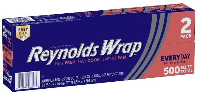 Reynolds Wrap Aluminum Foil 250 Sq FTx2 twin pack 500 Sq FT