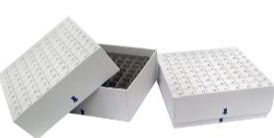 VWR® Mechanical Cryogenic Freezer Boxes with Dividers - 2&quot; Mechanical Cryogenic box, no drain slots, with grids, 100 cell divider - CS of 120 - 89214-772
