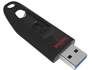 SanDisk Ultra 64GB USB 3.0 Flash Drive, Sleek Black