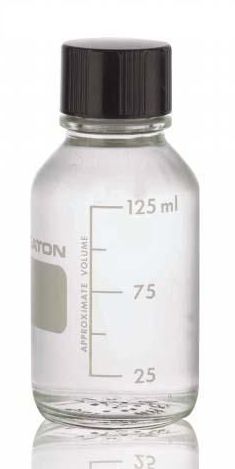 250ml Glass Media Bottle Black Top