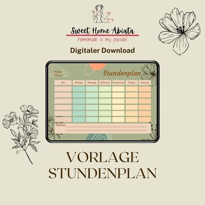 Stundenplan "Vintage" - digitale Vorlage