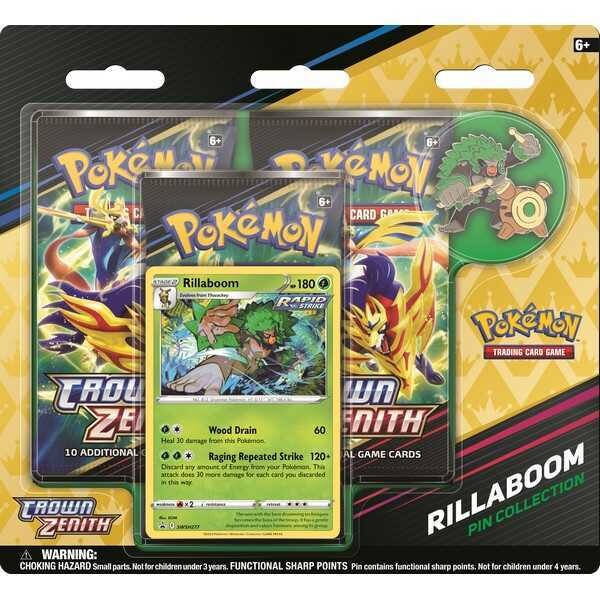 Pokémon TCG: Sword & Shield 12.5 Crown Zenith Pin Collection – Rillaboom