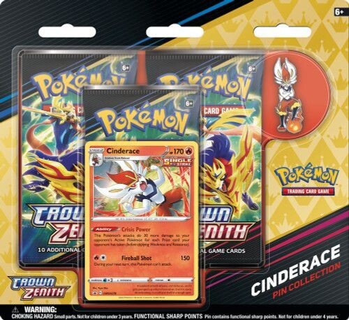 Pokémon TCG: Sword & Shield 12.5 Crown Zenith Pin Collection – Cinderace