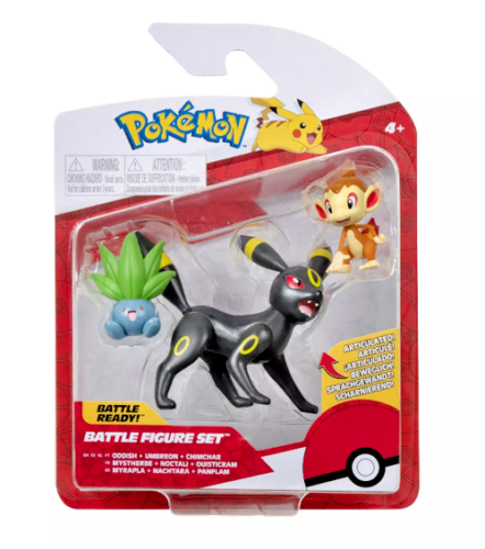 Pokémon 3-pack Battle Figure - Oddish, Umbreon & Chimchar