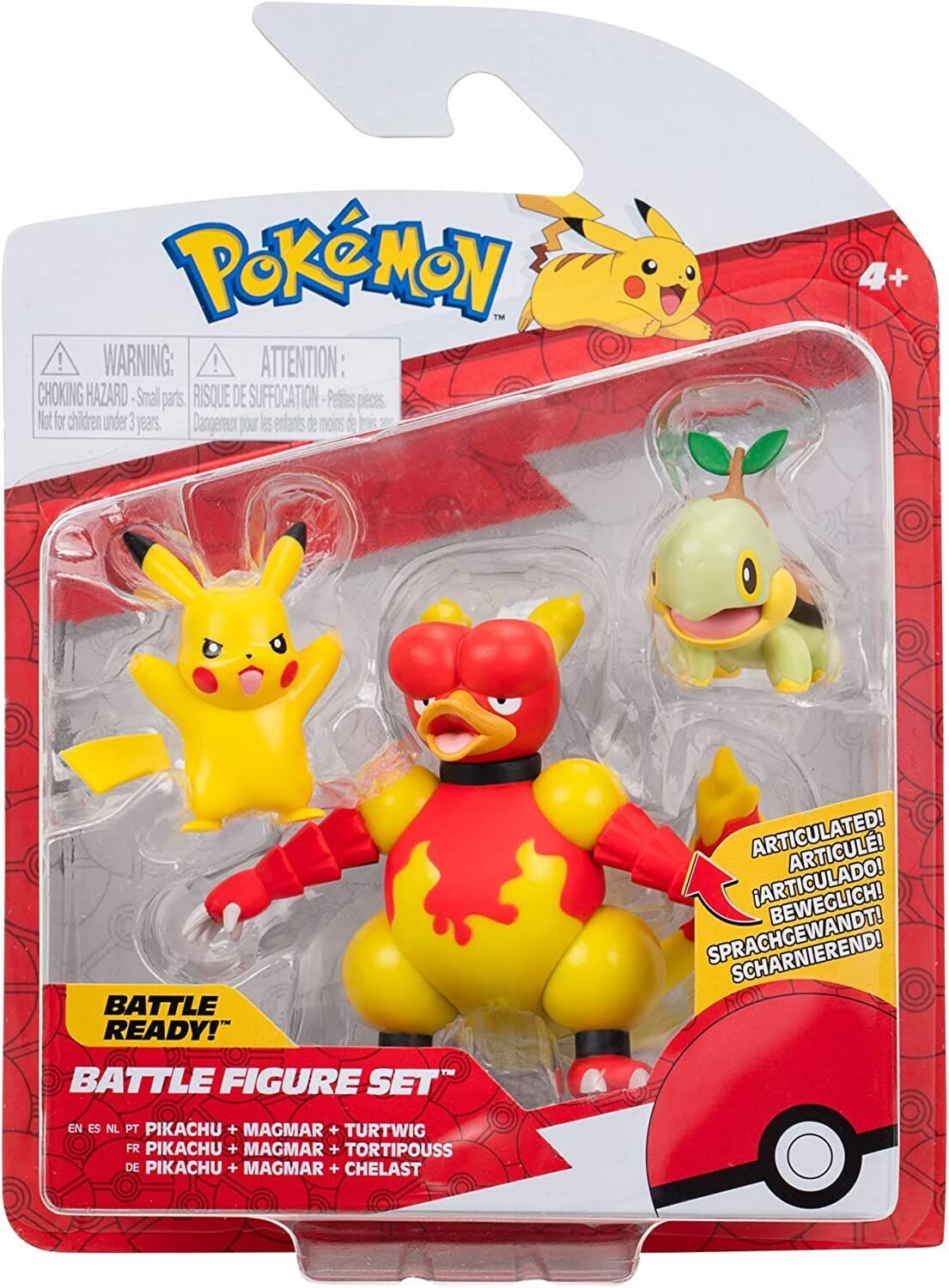 Pokémon 3-pack Battle Figure - Pikachu, Magmar & Turtwig