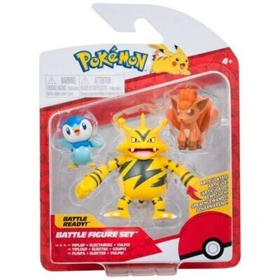 Pokémon 3-pack Battle Figure - Piplup, Electabuzz & Vulpix