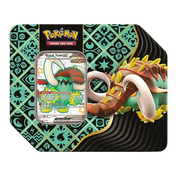 Pokemon TCG: Scarlet & Violet - Paldean Fates Tin - Shiny Great Tusk EX