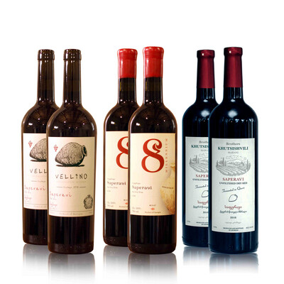 Red dry Qvevri wine tasting package (6x)